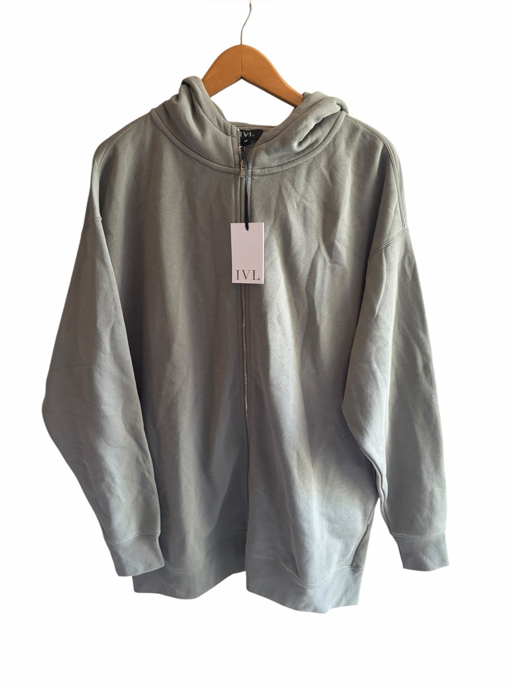 IVL NWT MENS Soft Sage Green Zip Up Hoodie